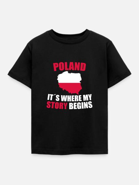 Polen - Kinder T-Shirt - Schwarz