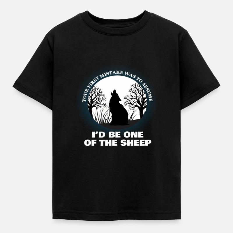 Wolf - Kinder T-Shirt - Schwarz