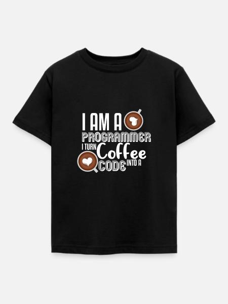 Programmer Kaffee - Kinder T-Shirt - Schwarz