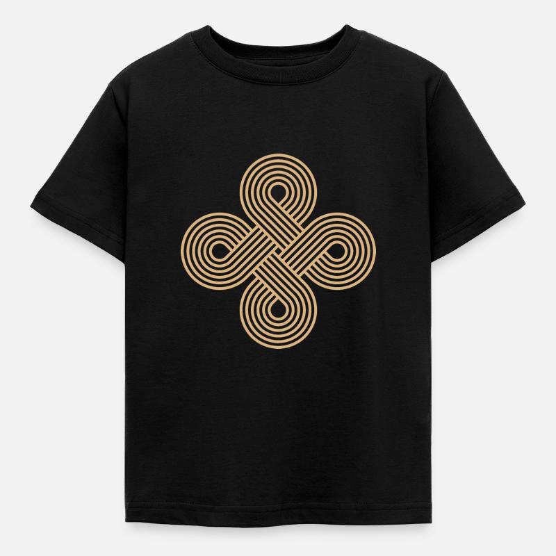 Infinite Circle Vortex Pattern Gold - Kids' T-Shirt - black