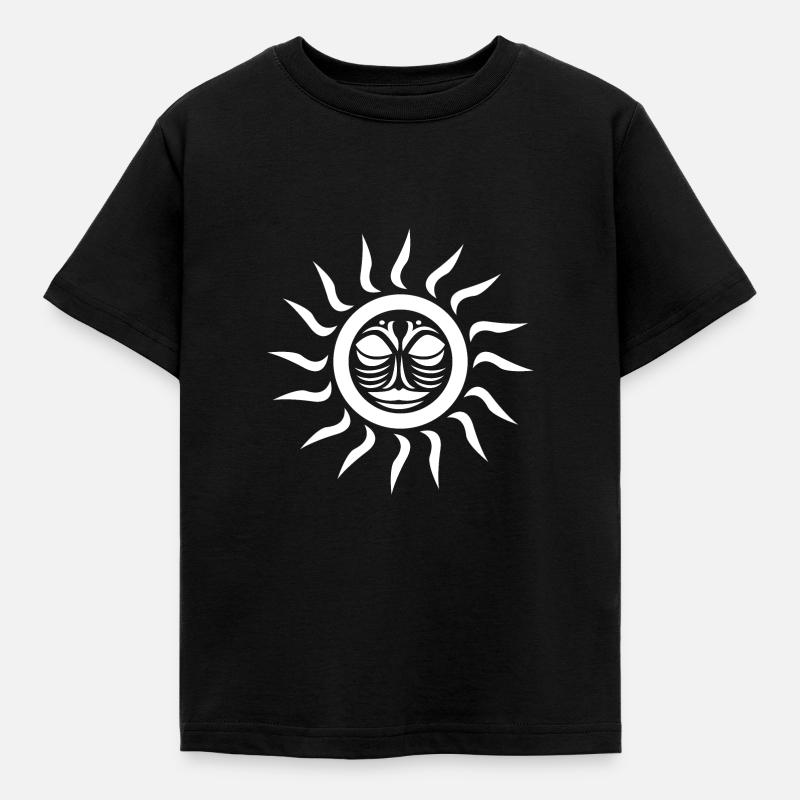Maori Sonnengesicht - Geschenkidee - Kinder T-Shirt - Schwarz