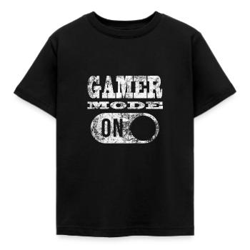 GAMER MODUS AN! GAMER GAMER GAMER GAMER GAMER - Kinder T-Shirt - Schwarz - Vorne - AI Model Kid Female (0cm)