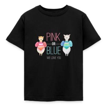 Geslacht onthult baby-familie zwangerschap - Kinderen T-shirt - zwart - Voor - AI Model Kid Female (0cm)