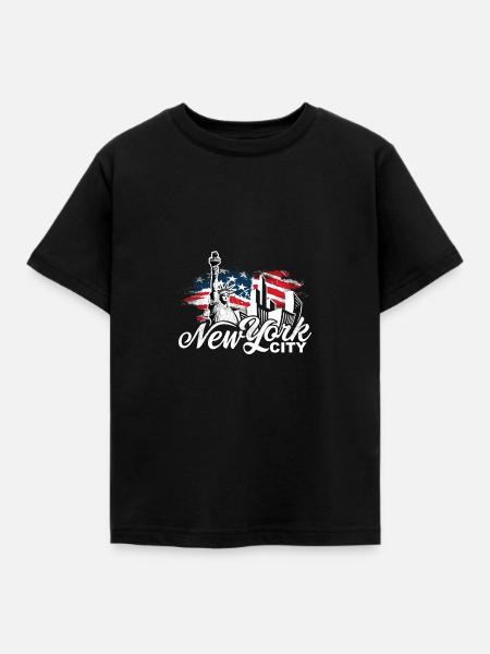 New York - Kinder T-Shirt - Schwarz