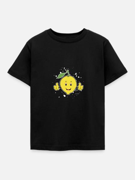 Zitrone - Kinder T-Shirt - Schwarz