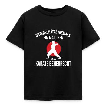Karate Mädchen Karate Girl Geschenk - Kinder T-Shirt - Schwarz - Vorne - AI Model Kid Female (0cm)