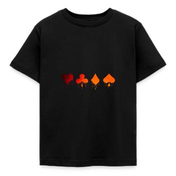 Cards - Kids' T-Shirt - black - Front - AI Model Kid Female (0cm)