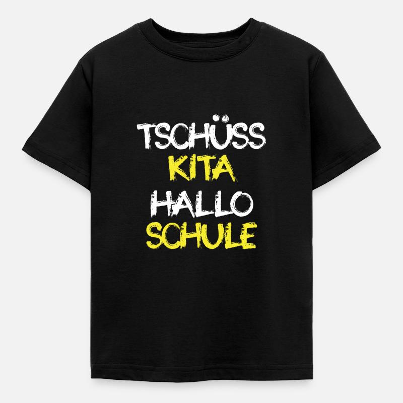 Hallo Schule - Kinder T-Shirt - Schwarz