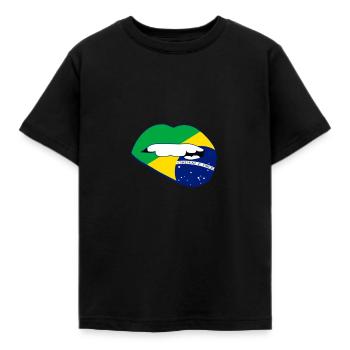 Brazil - Kids' T-Shirt - black - Front - AI Model Kid Female (0cm)