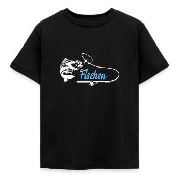 Fischen Angeln Fisch Fischer Angler - Kinder T-Shirt - Schwarz - Vorne - AI Model Kid Female (0cm)