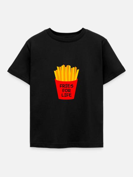 Fries Pommes - Kinder T-Shirt - Schwarz