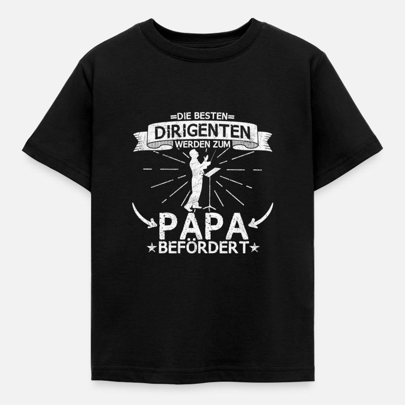 Dirigent Musik Orchester Chor Papa Spruch - Kinder T-Shirt - Schwarz