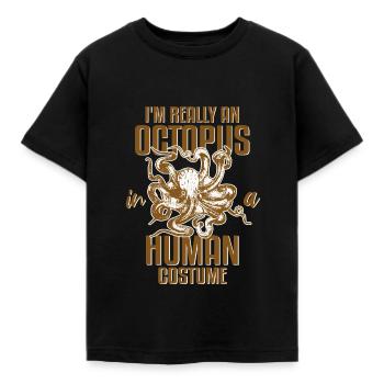 Costume de poulpe poulpe - T-shirt Enfant - noir - Devant - AI Model Kid Female (0cm)