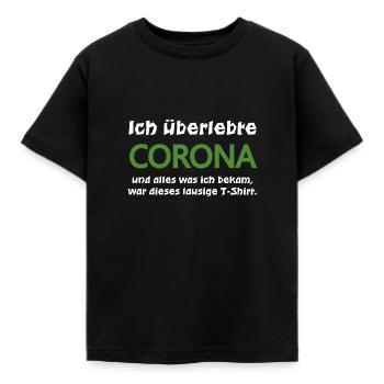 Ich überlebte Corona ... - Kinder T-Shirt - Schwarz - Vorne - AI Model Kid Female (0cm)