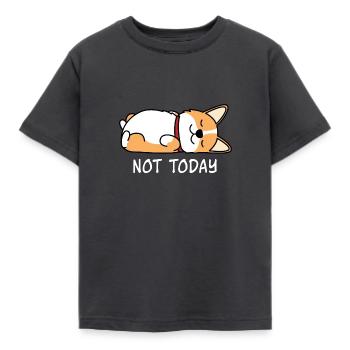 Sleeping lazy dog - Kids' T-Shirt - dark grey - Front - AI Model Kid Female (0cm)