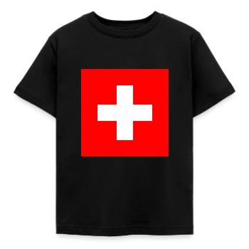 Swiss cross - Kids' T-Shirt - black - Front - AI Model Kid Female (0cm)