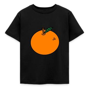 Orange - mandarin - Kids' T-Shirt - black - Front - AI Model Kid Female (0cm)