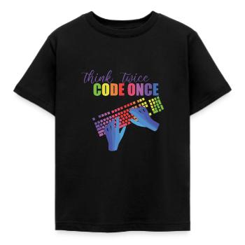 Programmer - Kids' T-Shirt - black - Front - AI Model Kid Female (0cm)