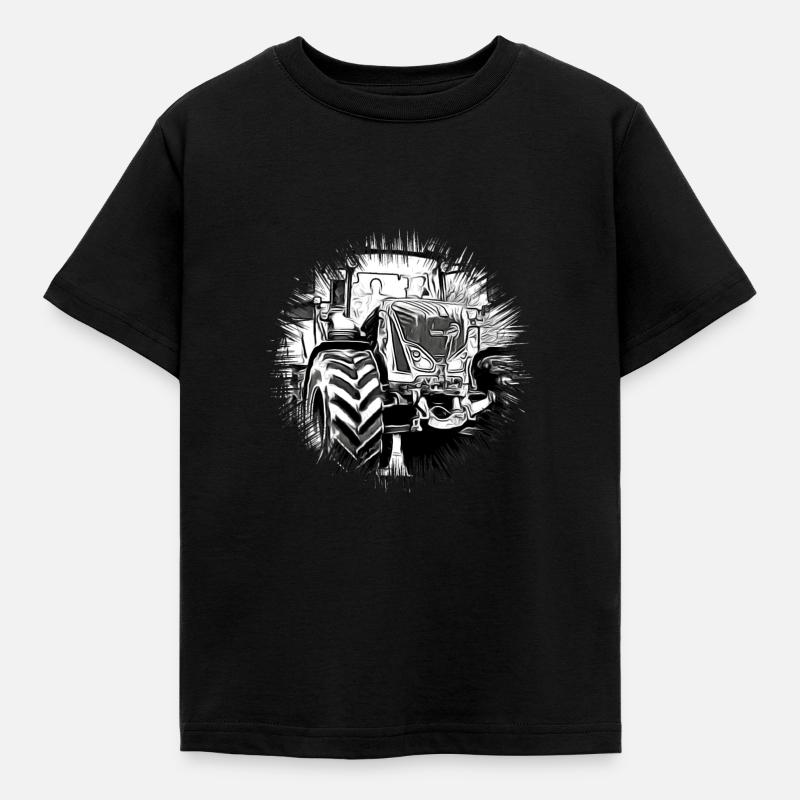 Traktor - Kinder T-Shirt - Schwarz