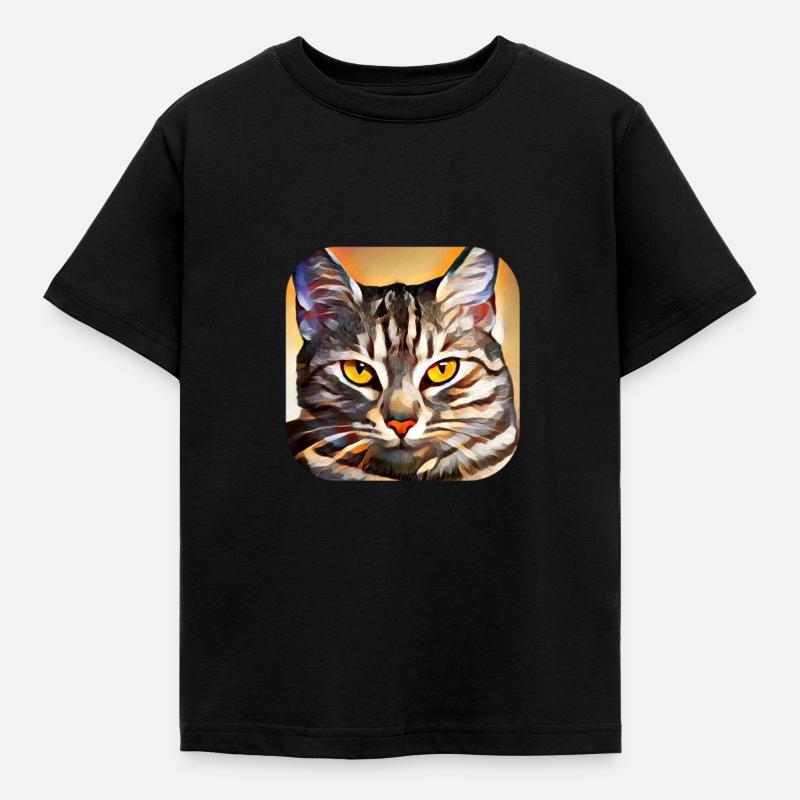 Katze - Kinder T-Shirt - Schwarz
