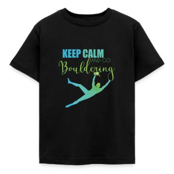 Bouldering - Kids' T-Shirt - black - Front - AI Model Kid Female (0cm)