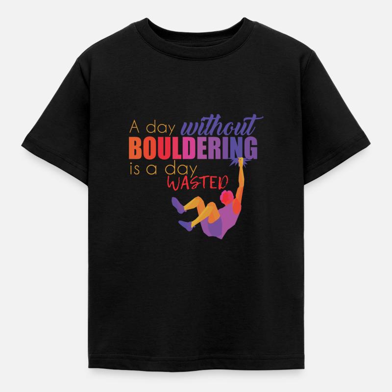 Bouldern - Kinder T-Shirt - Schwarz