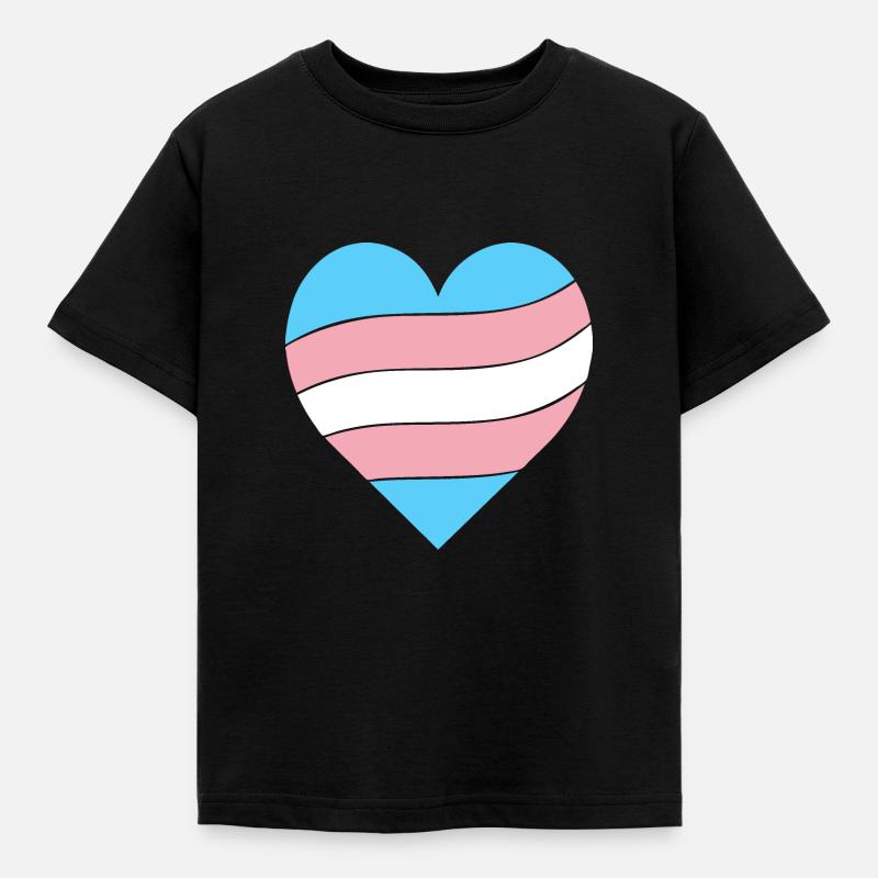 Transgender Herz | Pride - Kinder T-Shirt - Schwarz