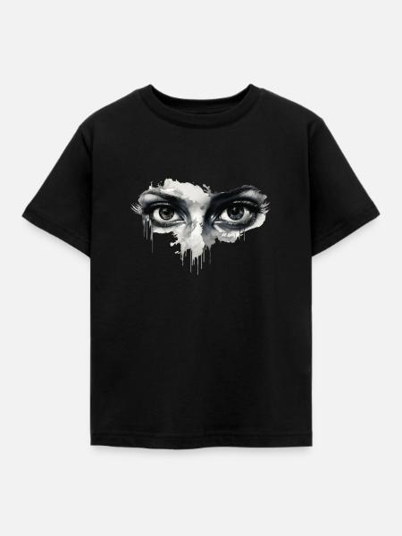 Augen parti am ablaufen - Kinder T-Shirt - Schwarz