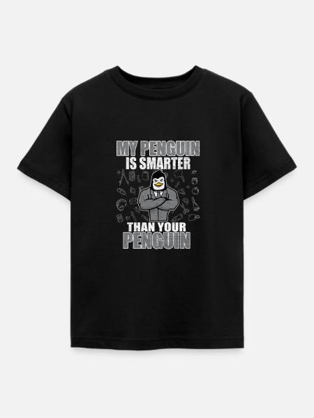Pinguin Bildung - Kinder T-Shirt - Schwarz