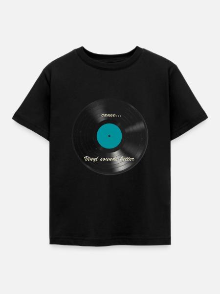 vinyl - Kinder T-Shirt - Schwarz