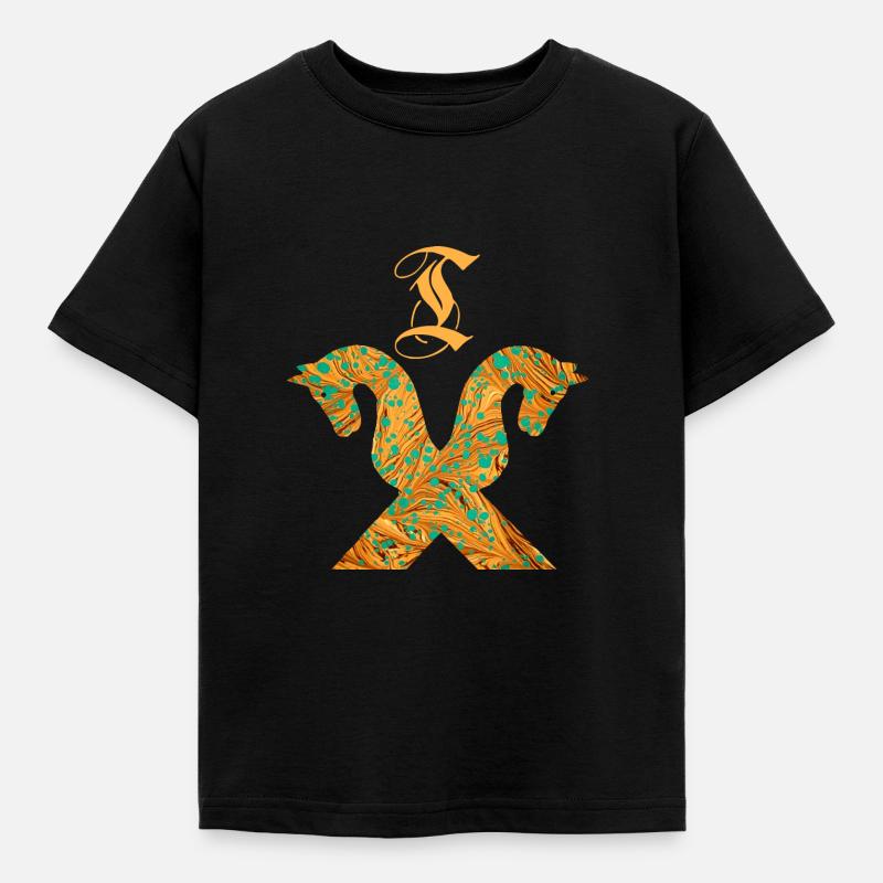 pferdegiebel e 95 t - Kinder T-Shirt - Schwarz