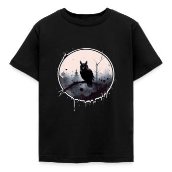 Nachteule - Kinder T-Shirt - Schwarz - Vorne - AI Model Kid Female (0cm)