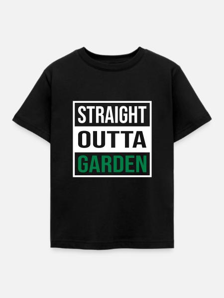 Straight Outta Garden - Kinder T-Shirt - Schwarz