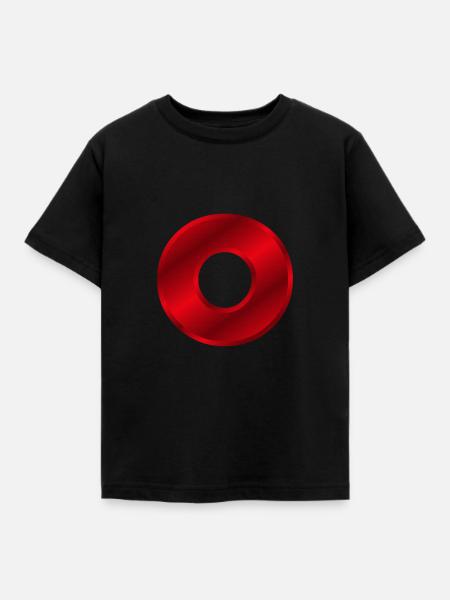 Rotes O - Kinder T-Shirt - Schwarz