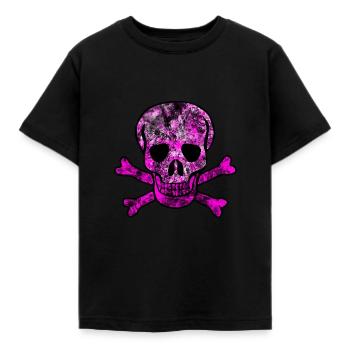 Skull skull and crossbones - Kids' T-Shirt - black - Front - AI Model Kid Female (0cm)