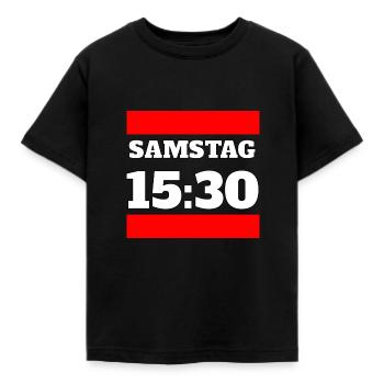 Samedi 15:30 - Stade de football coup d’envoi - T-shirt Enfant - noir - Devant - AI Model Kid Female (0cm)