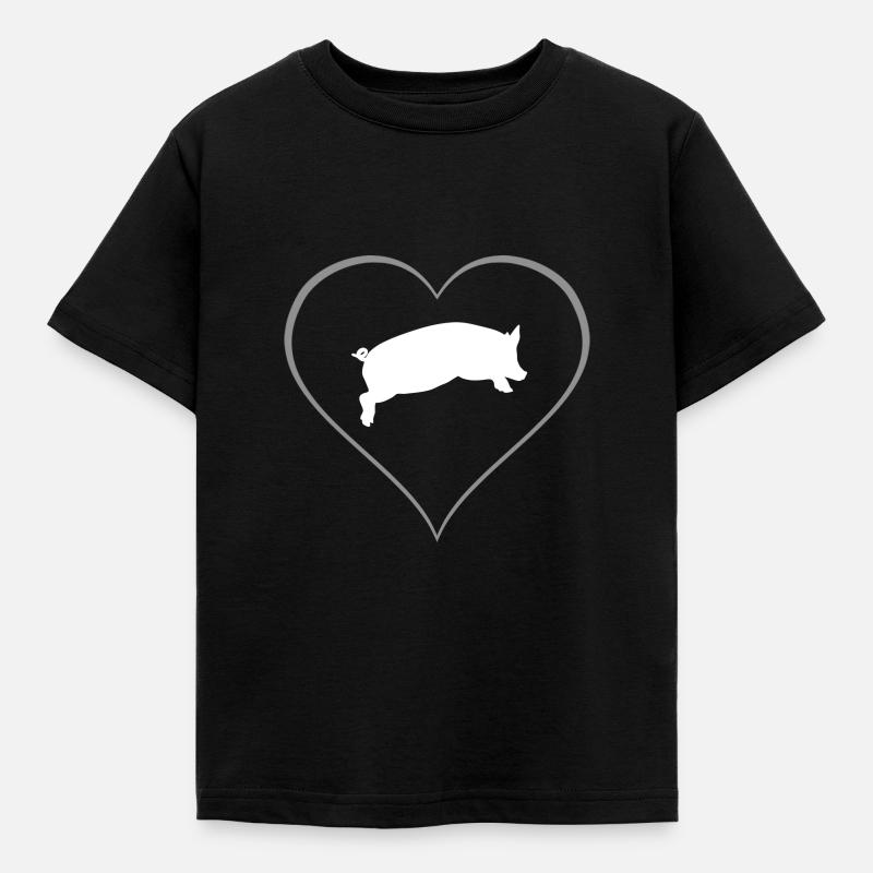 Schwein - Kinder T-Shirt - Schwarz