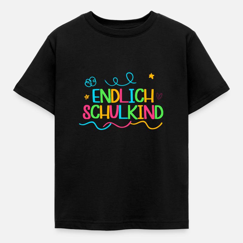 2021 endlich schulkind, Einschulung Erstklässler - Kinder T-Shirt - Schwarz