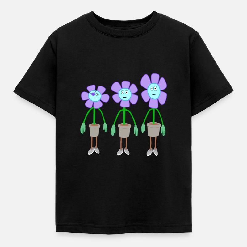fun flower group - Kinder T-Shirt - Schwarz