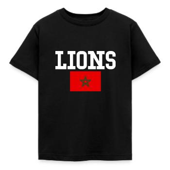 Moroccan Lions - Kids' T-Shirt - black - Front - AI Model Kid Female (0cm)
