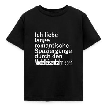 Modelleisenbahn - Modelleisenbahnladen - Kinder T-Shirt - Schwarz - Vorne - AI Model Kid Female (0cm)