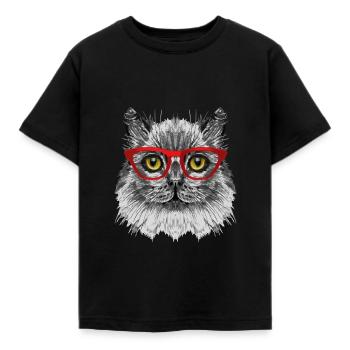 Katze - Kinder T-Shirt - Schwarz - Vorne - AI Model Kid Female (0cm)