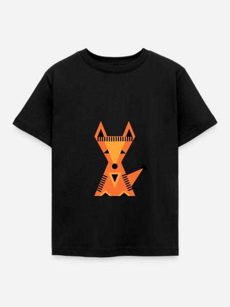 Kleiner Fuchs, Rotfuchs, Wald, Frühling, Sommer - Kinder T-Shirt - Schwarz