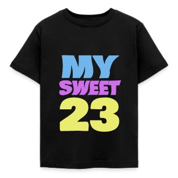 23 - Kids' T-Shirt - black - Front - AI Model Kid Female (0cm)