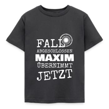 Geschenk für Maxim - Kinder T-Shirt - Dunkelgrau - Vorne - AI Model Kid Female (0cm)