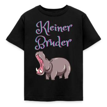 Shirts Kleiner Bruder mit süßem Nilpferd - Kinder T-Shirt - Schwarz - Vorne - AI Model Kid Female (0cm)