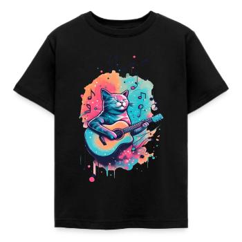 Compagnon du guitariste - T-shirt Enfant - noir - Devant - AI Model Kid Female (0cm)