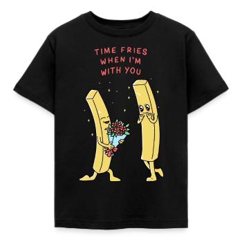 Romantic French Fries - Kids' T-Shirt - black - Front - AI Model Kid Female (0cm)