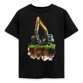 Bagger Baggerfan Baumaschine Baumaschinen - Kinder T-Shirt - Schwarz - Vorne - AI Model Kid Female (0cm)
