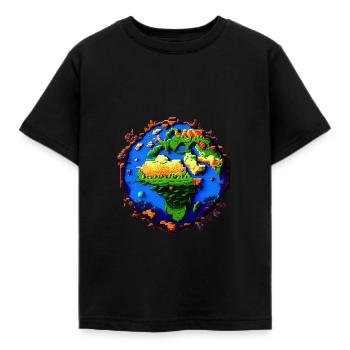 Pixel Earth - T-shirt Enfant - noir - Devant - AI Model Kid Female (0cm)